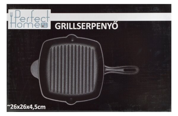 Csőrös grillserpenyő (26x26x4,5 cm-es)