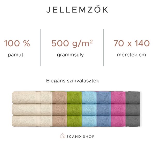 CLARYSSE ELEGANCE törölköző 70x140 cm világoskék, 100% pamut