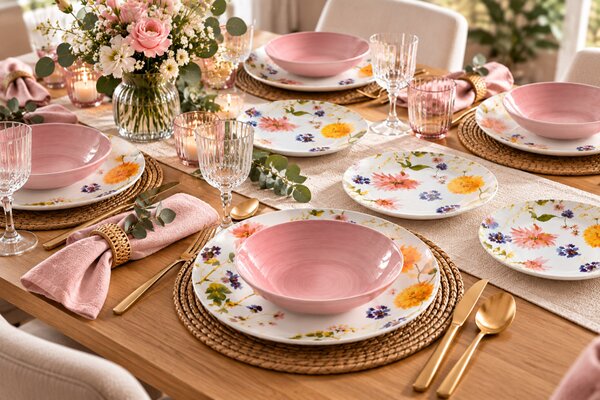 Tognana Audrey Madison 18 részes porcelán étkészlet 6 személyre színes virágmintás