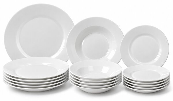Luminarc Every Day 18 részes fehér üveg étkészlet 6 személyes tányérkészlet