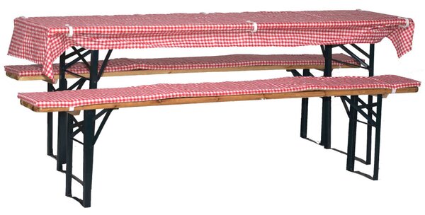 Sörpad párna garnitúra piros kockás 220 cm-es párna 260x70 cm-es terítővel