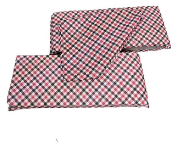 Sörpad párna garnitúra piros kockás 220 cm-es párna 260x70 cm-es terítővel
