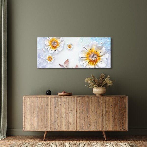 Kép - Kompozíció virágokkal és pillangókkal (120x50 cm)