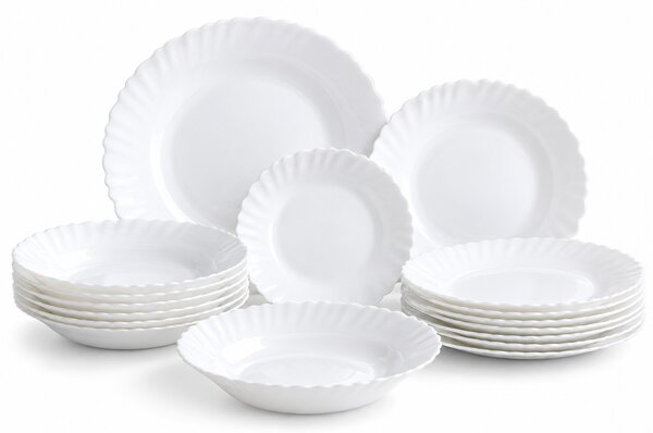 Luminarc Feston Plus 18 részes étkészlet 6 személyre fehér üveg
