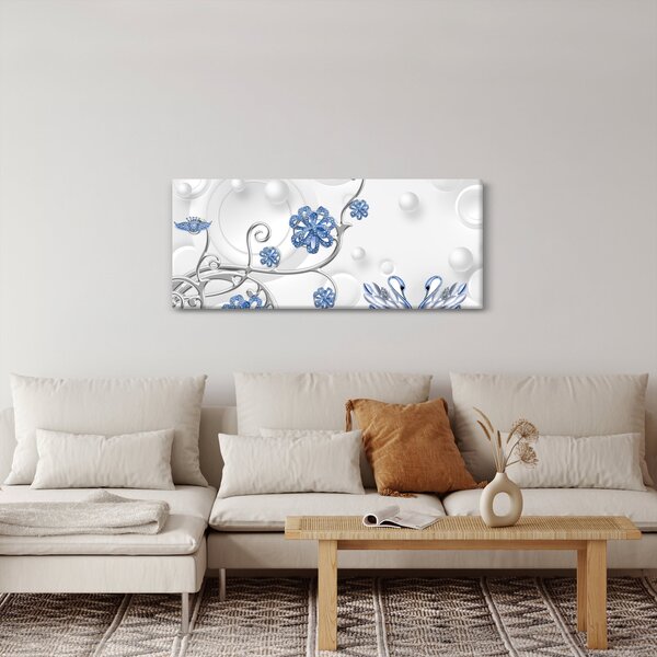 Kép - kék hattyúk (120x50 cm)