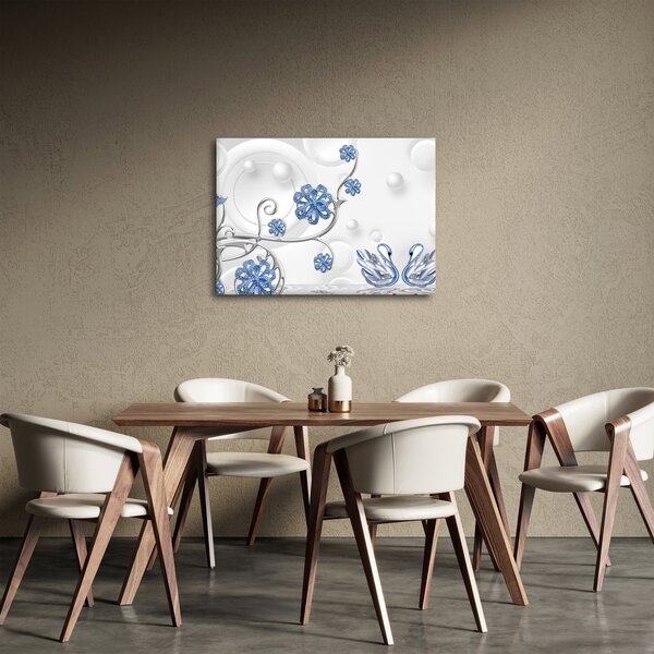 Kép - kék hattyúk (70x50 cm)