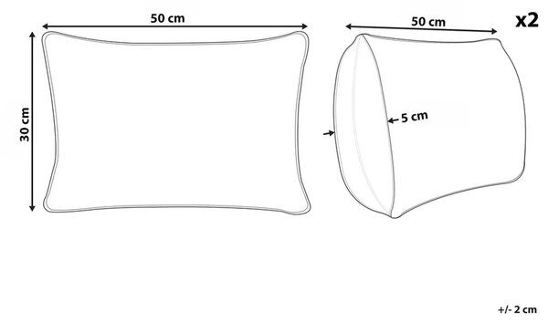 2 db díszpárna FAGRAEA 30 x 50 cm Pamut Világosbézs Karácsonyi minta