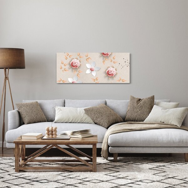 Kép - rózsa virágok (120x50 cm)