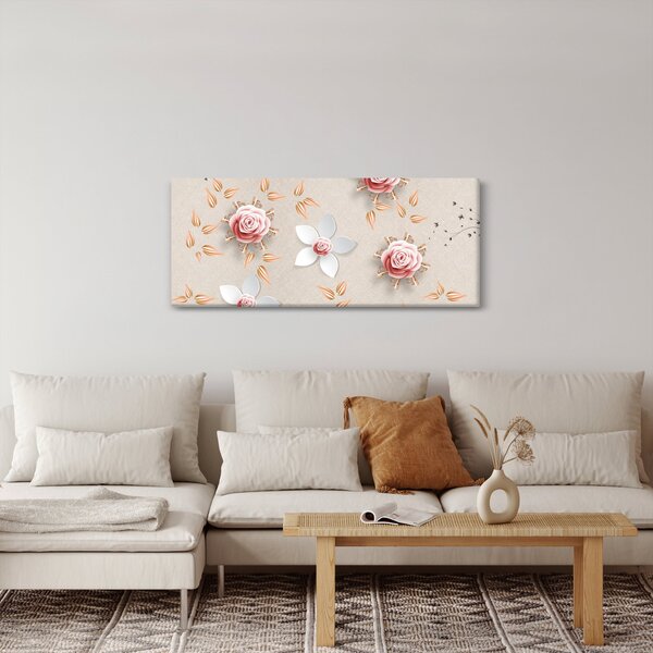 Kép - rózsa virágok (120x50 cm)
