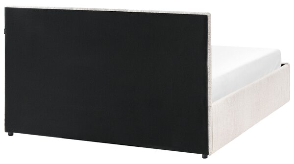 Ágyneműtartós ágy MASSOGNES Buklé Törtfehér 140 x 200 cm