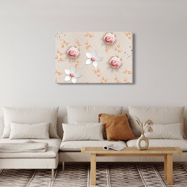 Kép - rózsa virágok (90x60 cm)
