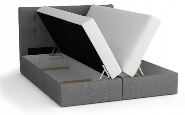 Franciaágy Boxspring 140x200 cm Waller (ágyráccsal és matraccal) (bézs)