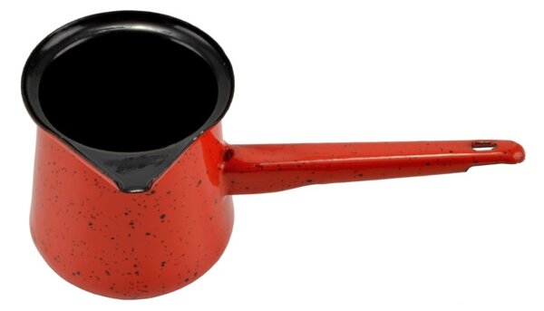 Perfect Home zománcozott kávékiöntő piros-fekete pöttyös színben (720 ml-es)