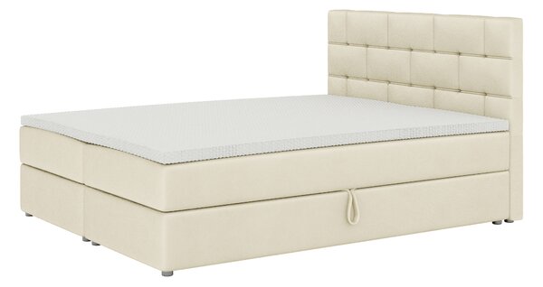 Franciaágy Boxspring 140x200 cm Waller (ágyráccsal és matraccal) (bézs)