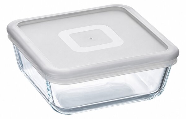 COOK&FREEZE Üveg sütőtál fedővel 20x20 cm áttetsző fehér tetővel