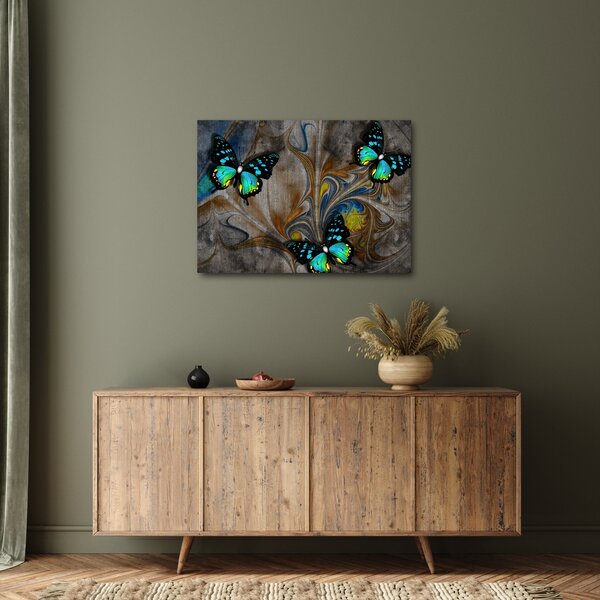 Kép - fényes pillangók képben (70x50 cm)