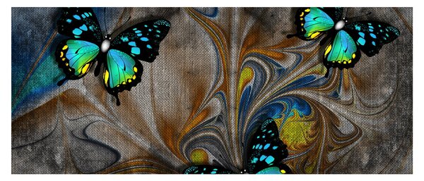 Kép - fényes pillangók képben (120x50 cm)