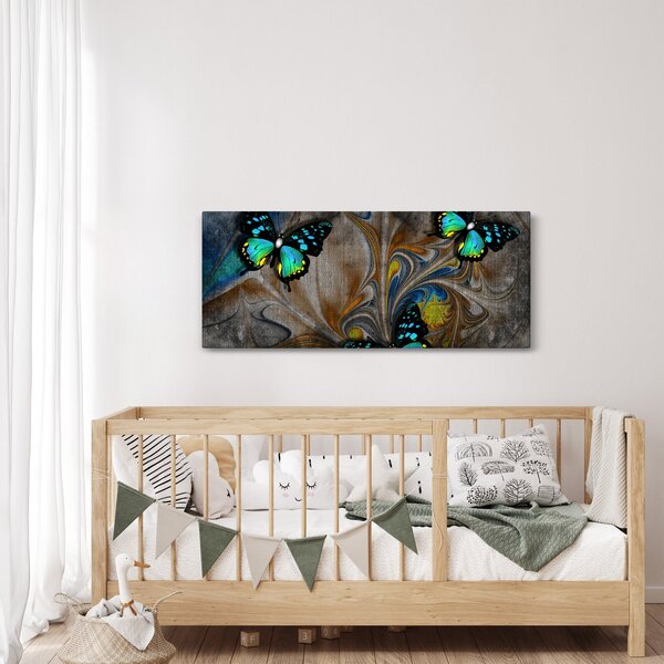 Kép - fényes pillangók képben (120x50 cm)