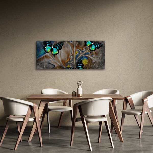 Kép - fényes pillangók képben (120x50 cm)