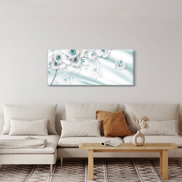 Kép - Türkiz rózsa virágok (120x50 cm)