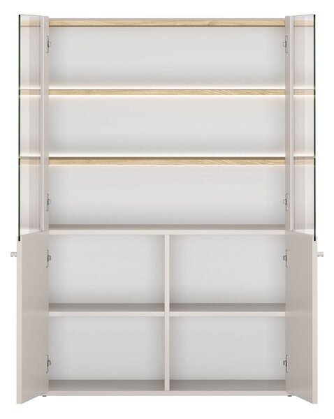 Elivo vitrines szekrény 100 cm kétajtós - kasmír / olajozott tölgy
