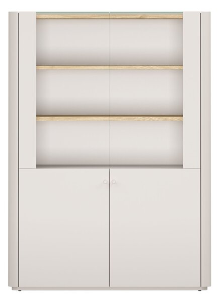 Elivo vitrines szekrény 100 cm kétajtós - kasmír / olajozott tölgy