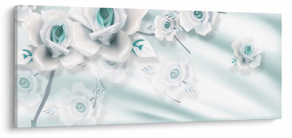 Kép - Türkiz rózsa virágok (120x50 cm)