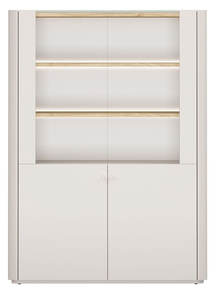 Elivo vitrines szekrény 100 cm kétajtós - kasmír / olajozott tölgy