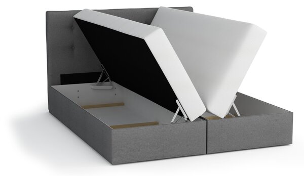 Franciaágy Boxspring 140 cm Duel 1 (bézs) (matraccal és tárolóhellyel)