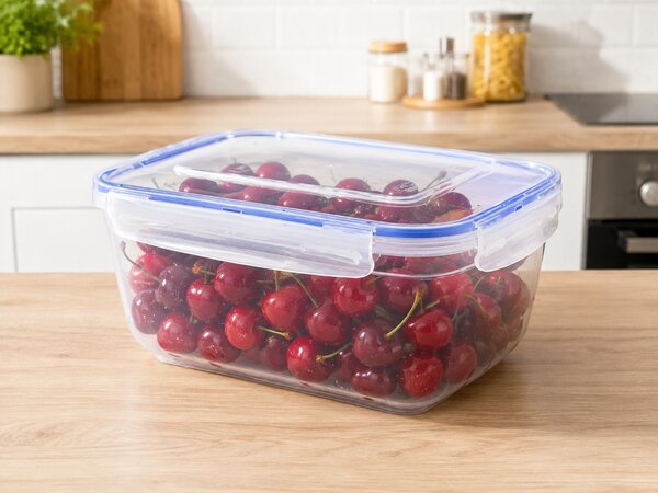 Patentzáras ételtartó kék csíkkal 5 L 14,5x19,8x27,5 cm