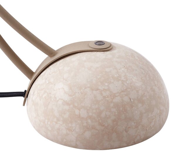 Lucande Rivera asztali világítás, bézs, fém, kő, 51 cm, G9, Alu / szürke / cink, Nappali / Étkező, fém, Modern