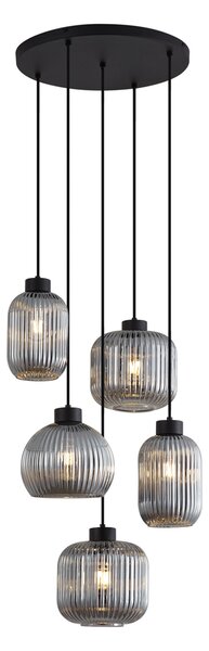 Design függőlámpa fekete füstüveggel, 5-ös - Ana