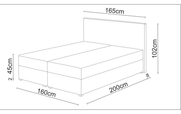 Franciaágy Boxspring 140 cm Fade 3 (bézs) (matraccal és tárolóhellyel)