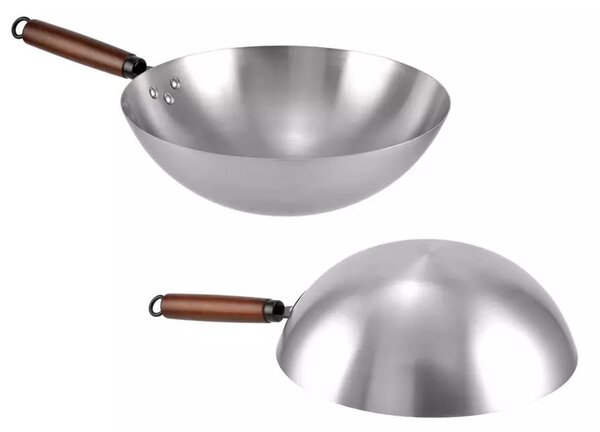 Tradícionális kínai wok 32cm, 1,3mm vas Perfect Home