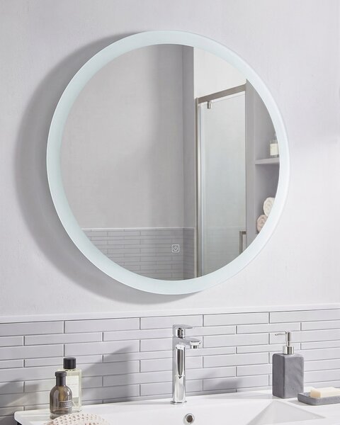 LED fürdőszobai tükör YSER 58 cm 58 cm Ezüst