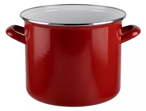 PERFECT HOME Fazék fedővel zománcozott 20 cm 5,2 L piros