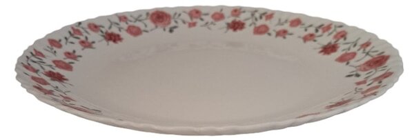 Opál lapostányér rózsás mintával (26,8 cm-es)