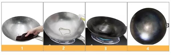 Tradícionális kínai wok 32cm, 1,3mm vas Perfect Home