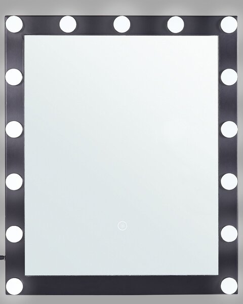 LED fürdőszobai tükör ODENAS 50 cm 60 cm Fekete