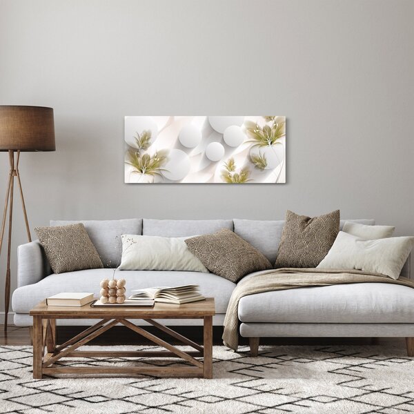 Kép - 3D körök virágokkal (120x50 cm)