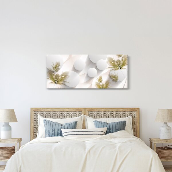 Kép - 3D körök virágokkal (120x50 cm)