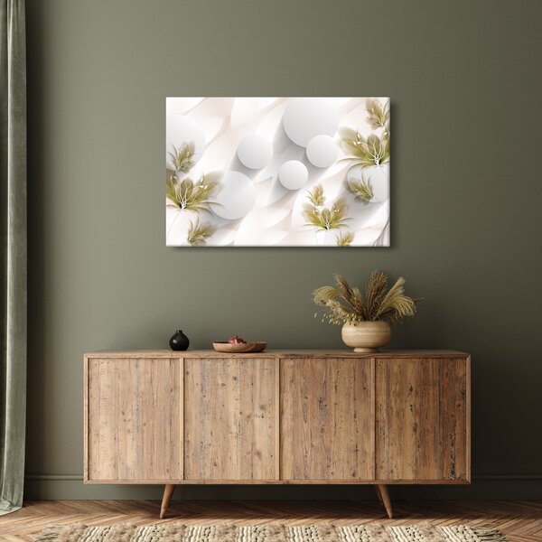 Kép - 3D körök virágokkal (90x60 cm)