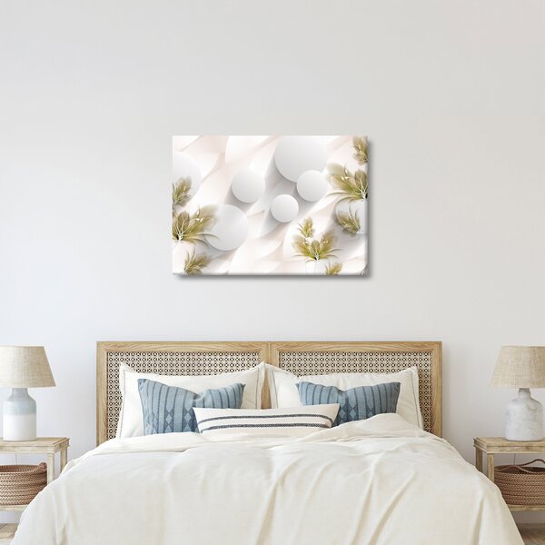 Kép - 3D körök virágokkal (70x50 cm)