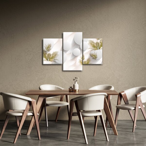 Kép - 3D körök virágokkal (90x60 cm)
