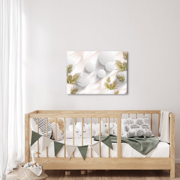 Kép - 3D körök virágokkal (70x50 cm)