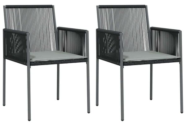 VidaXL Kerti Étkezőgarnitúra - 3 részes - Fekete Polyrattan