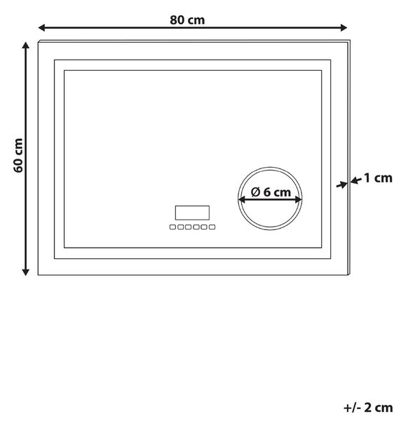 LED fürdőszobai tükör THAIX 80 cm 60 cm Ezüst