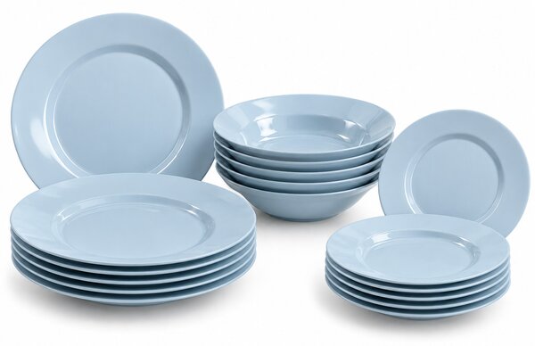 Luminarc Plumi Paradise Blue 18 részes étkészlet 6 személyre világoskék edzett opálüveg