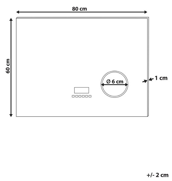 LED fürdőszobai tükör MONTARON 80 cm 60 cm Ezüst