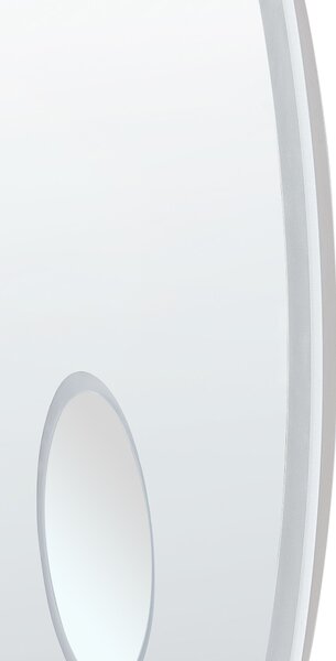 LED fürdőszobai tükör FIXIN 80 cm 80 cm Beépített Bluetooth Hangszóróval Ezüst